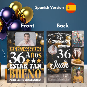 Personalisiertes Spanisches Geburtstagsalter Einladung