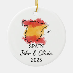 Personalisiertes spanisches Ornament, Spanien Flag Keramik Ornament