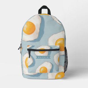 Personalisiertes Spiegelei-Muster Spaß Blau Lustig Bedruckter Rucksack
