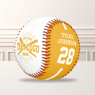 Personalisiertes Spieler-Team-Logo Gelb Baseball