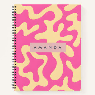 Personalisiertes Spielerisches Rosa und Creme Abst Notizbuch