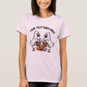 Personalisiertes spooky Ghost Geese Halloween-Trio T-Shirt