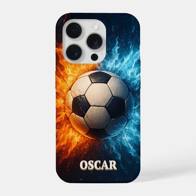 Personalisiertes Sport-/Fußball-iPhone 15 Pro-Case iPhone Hülle (Rückseite)