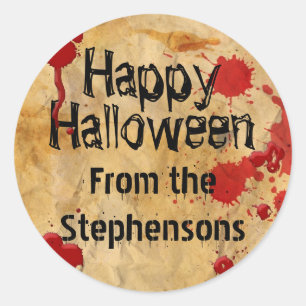 Personalisiertes Spritzer Halloween-Party Runder Aufkleber