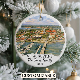 Personalisiertes St. Augustine-Ornament, individue Keramik Ornament