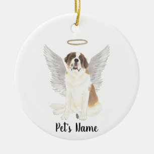 Personalisiertes St. Bernhard Trauer Gedenken Keramik Ornament