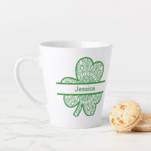 Personalisiertes St. Patrick's Day Green Kleeblatt Milchtasse