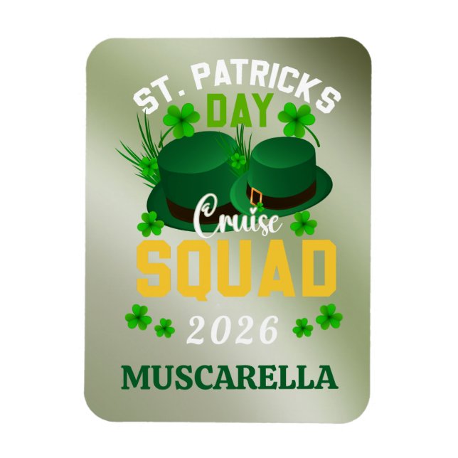 Personalisiertes St. Patrick's Day Kreuzfahrt-Squa Magnet (Vertikal)