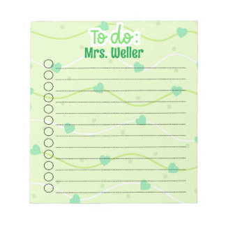 Personalisiertes St. Patrick's Day To Do List Notizblock