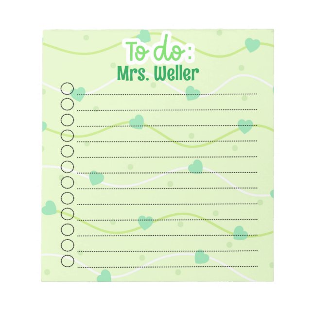 Personalisiertes St. Patrick's Day To Do List Notizblock (Vorderseite)