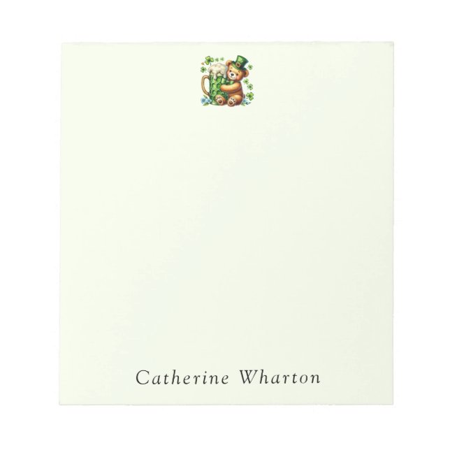 Personalisiertes St. Patrick's Namen-Monogramm Notizblock (Vorderseite)