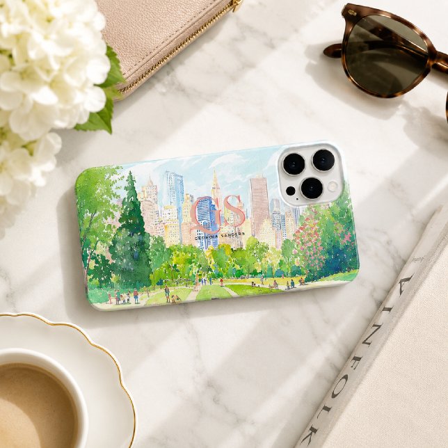 Personalisiertes Stadtpark-Skyline-Monogramm Case-Mate iPhone Hülle (Von Creator hochgeladen)