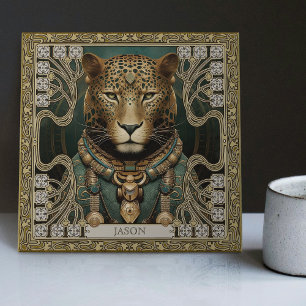 Personalisiertes Stammes-Jaguar-Geist-Altarbild Fliese