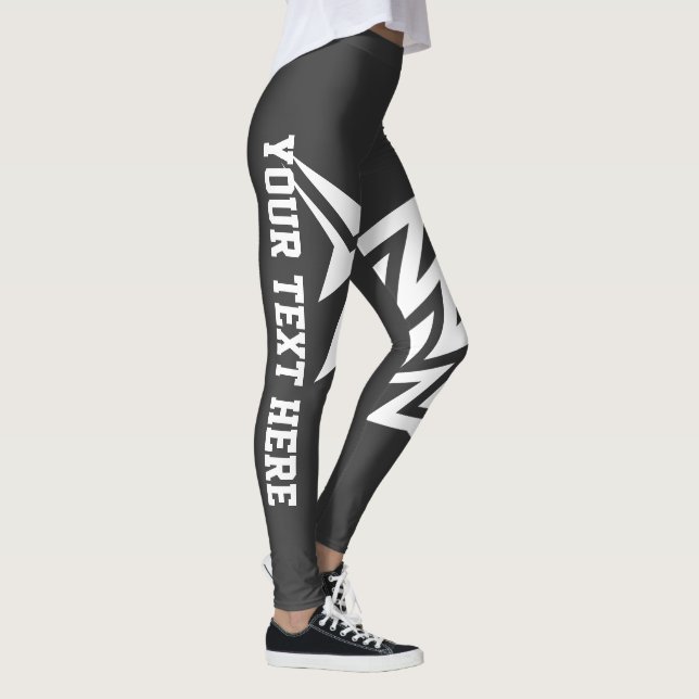 Personalisiertes Stammesstern-Design Charcolgrau Leggings (Rechts)