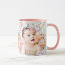 Personalisiertes Starry Baby Foto Pink Kaffee Tass