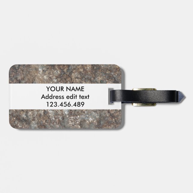 Personalisiertes Steinmuster Gepäckanhänger (Rückseite horizontal)