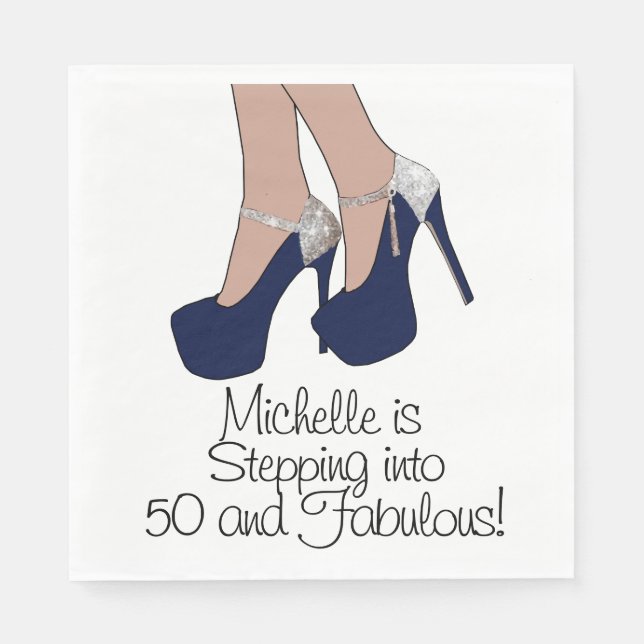 Personalisiertes "Stepping in 50 and Fabulous" Par Serviette (Vorderseite)