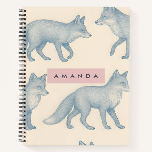 Personalisiertes stilvolles Fuchs-Muster Notizbuch