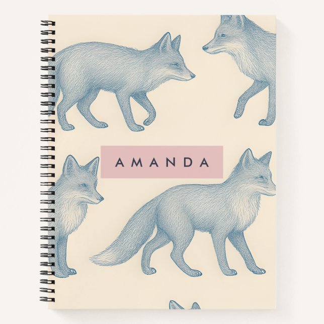 Personalisiertes stilvolles Fuchs-Muster Notizbuch (Vorderseite)
