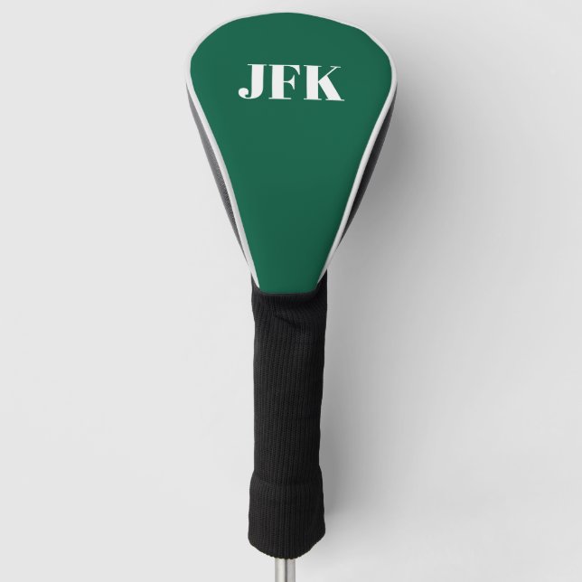 Personalisiertes stilvolles Monogramm grün Golf Headcover (Vorderseite)