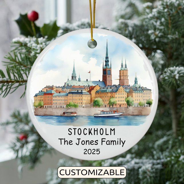 Personalisiertes Stockholm-Ornament, Schweden Keramik Ornament (Von Creator hochgeladen)