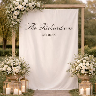 Personalisiertes Stoff-Hochzeit-Willkommensschild Wandteppich