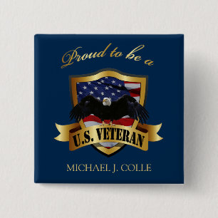 Personalisiertes stolzes, ein US-Veteranen-Button Button