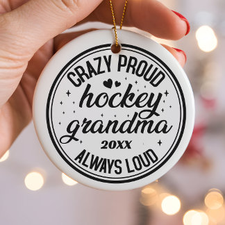 Personalisiertes stolzes Hockey-Oma-Weihnachtsgesc Keramik Ornament