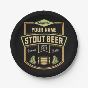 Personalisiertes Stout Dark Ber Breing Label Bar Pappteller