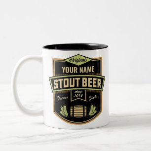 Personalisiertes Stout Dark Ber Breing Label Bar Zweifarbige Tasse