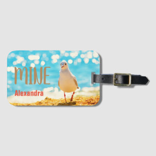 Personalisiertes Strandblau mit Seegras Gepäckanhänger
