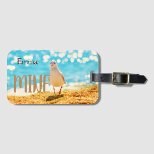 Personalisiertes Strandblau mit Seegras Gepäckanhänger
