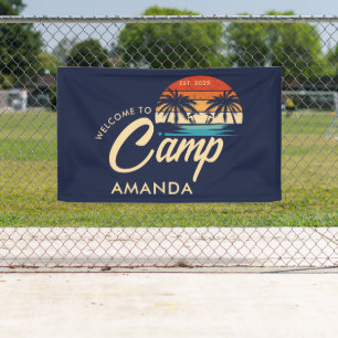 Personalisiertes Strandcamp-Junggesellinnenabschie Banner