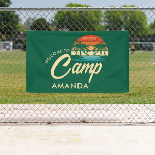 Personalisiertes Strandcamp-Junggesellinnenabschie Banner