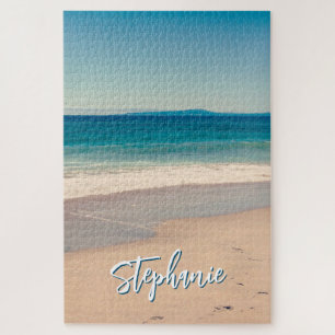 Personalisiertes Strandfoto Ozean Blau Landschaftl Puzzle