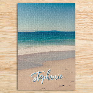 Personalisiertes Strandfoto Ozean Blau Landschaftl Puzzle