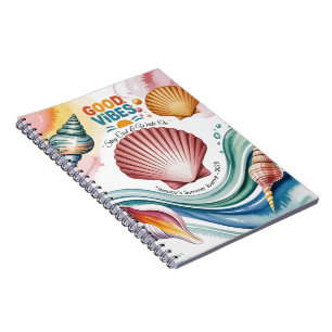 Personalisiertes Strandtagebuch Gute Vibes Notizblock