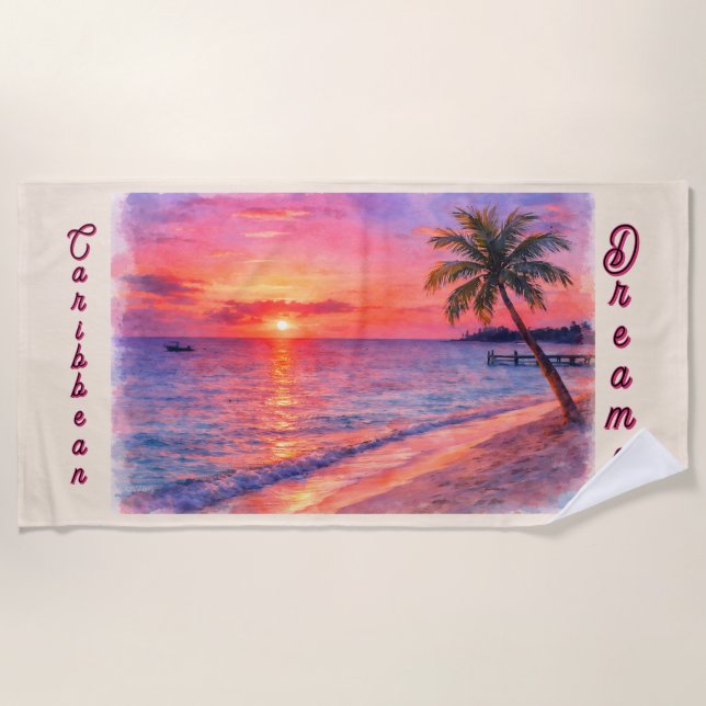 Personalisiertes Strandtuch Karibischer Traumsonne (Vorderseite)