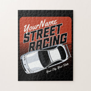 Personalisiertes Straßenrennen Rennwagen Motorspor Puzzle