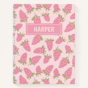 Personalisiertes Strawberry-Muster-Notebook Notizbuch