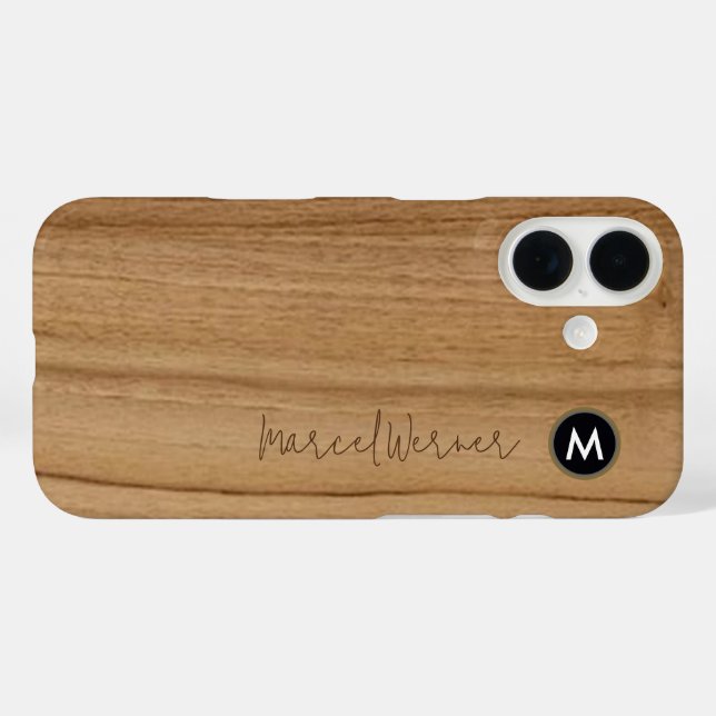personalisiertes, stylisches Monogram Rustikales H Case-Mate iPhone Hülle (Rückseite (Horizontal))