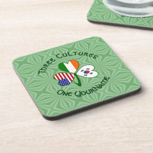 Personalisiertes Süd-Korea Irland USA Shamrock Getränkeuntersetzer