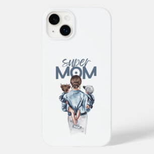 Personalisiertes Super-Mama-Geschenk mit Sohn und Case-Mate iPhone 14 Plus Hülle