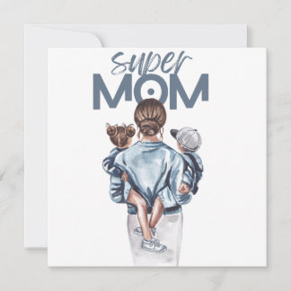 Personalisiertes Super-Mama-Geschenk mit Sohn und  Einladung