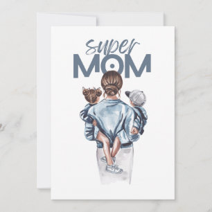 Personalisiertes Super-Mama-Geschenk mit Sohn und Feiertagskarte