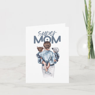 Personalisiertes Super-Mama-Geschenk mit Sohn und  Karte