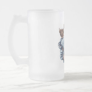 Personalisiertes Super-Mama-Geschenk mit Sohn und  Mattglas Bierglas