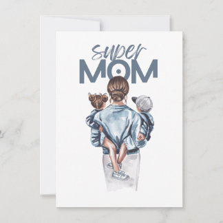 Personalisiertes Super-Mama-Geschenk mit Sohn und  Mitteilungskarte