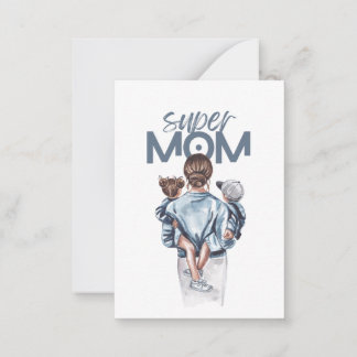 Personalisiertes Super-Mama-Geschenk mit Sohn und  Mitteilungskarte