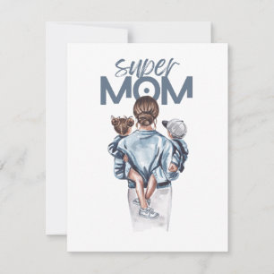Personalisiertes Super-Mama-Geschenk mit Sohn und Mitteilungskarte